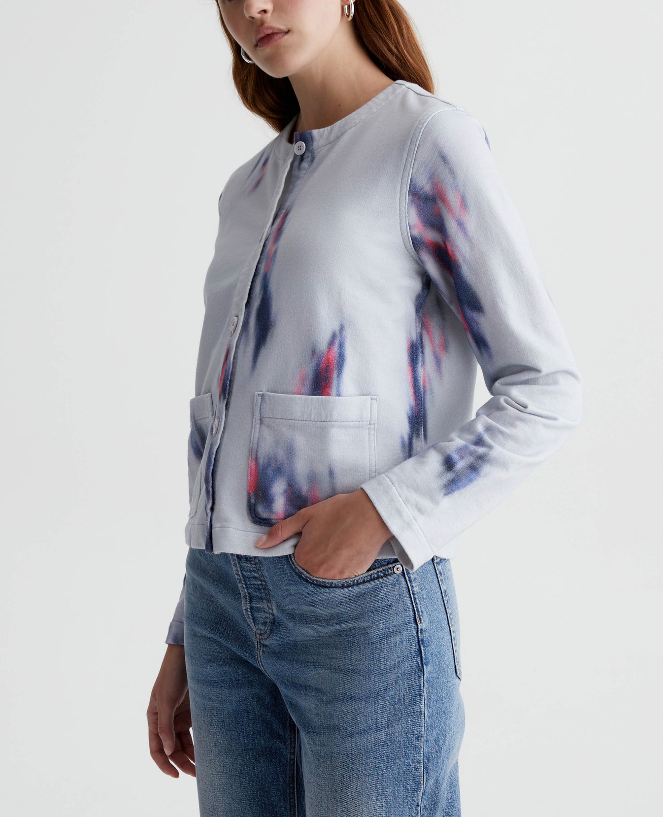 Jacquelyn Cardigan Ikat Brush Blue Multi Womens Top Photo 2