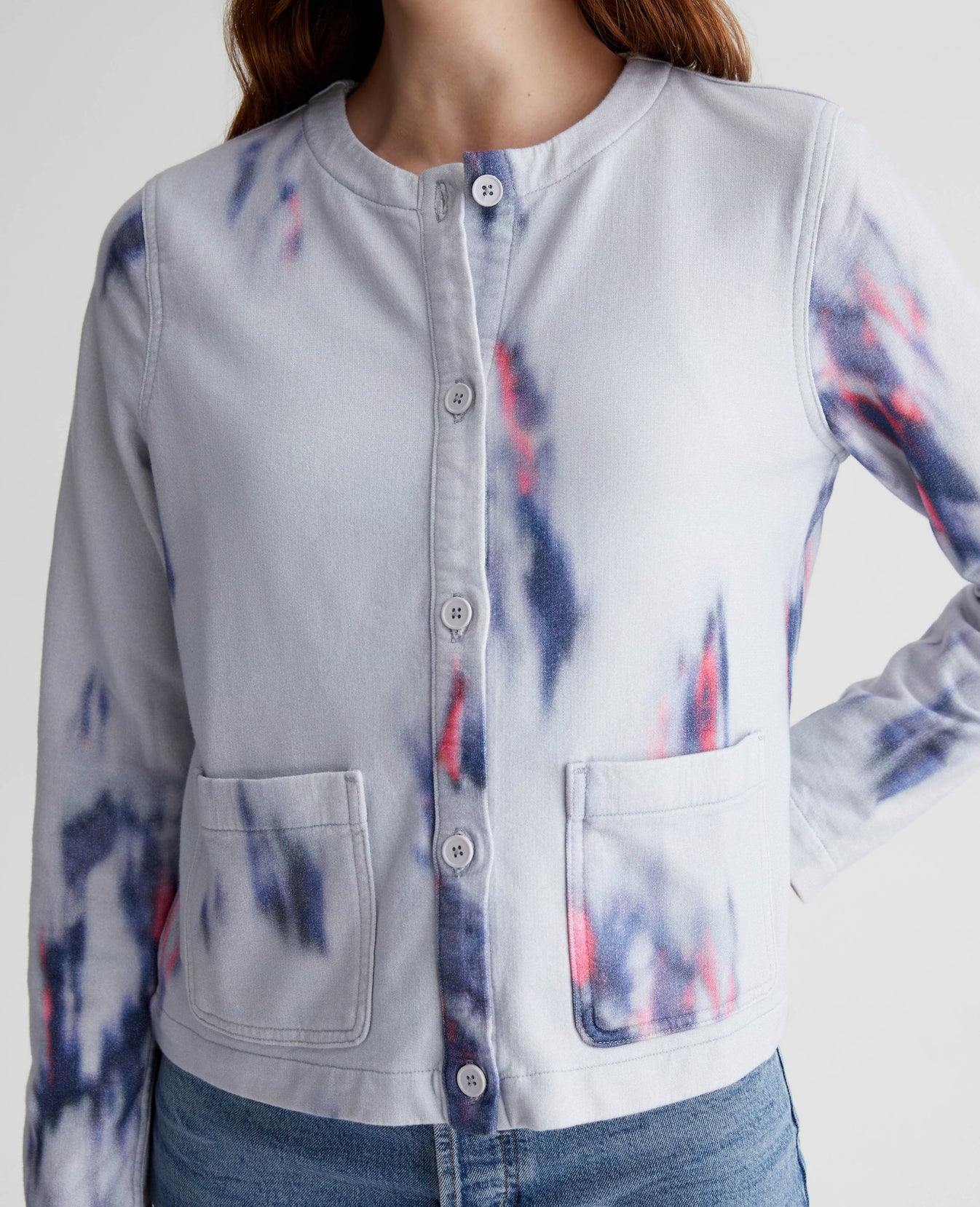 Jacquelyn Cardigan Ikat Brush Blue Multi Womens Top Photo 3