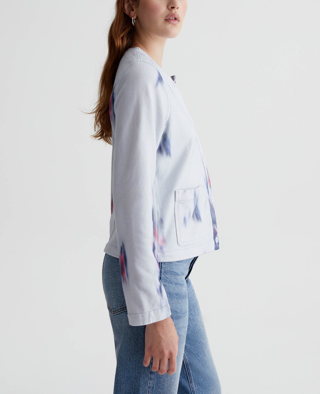 Jacquelyn Cardigan Ikat Brush Blue Multi Womens Top Photo 4