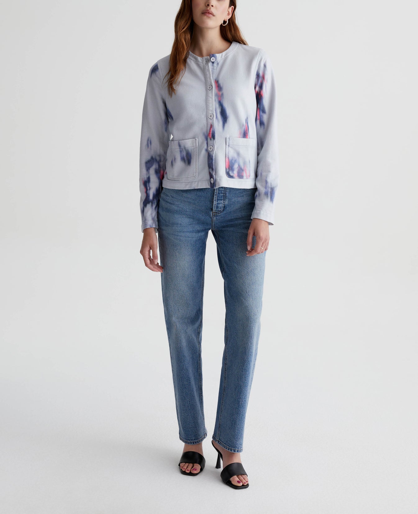 Jacquelyn Cardigan Ikat Brush Blue Multi Womens Top Photo 5