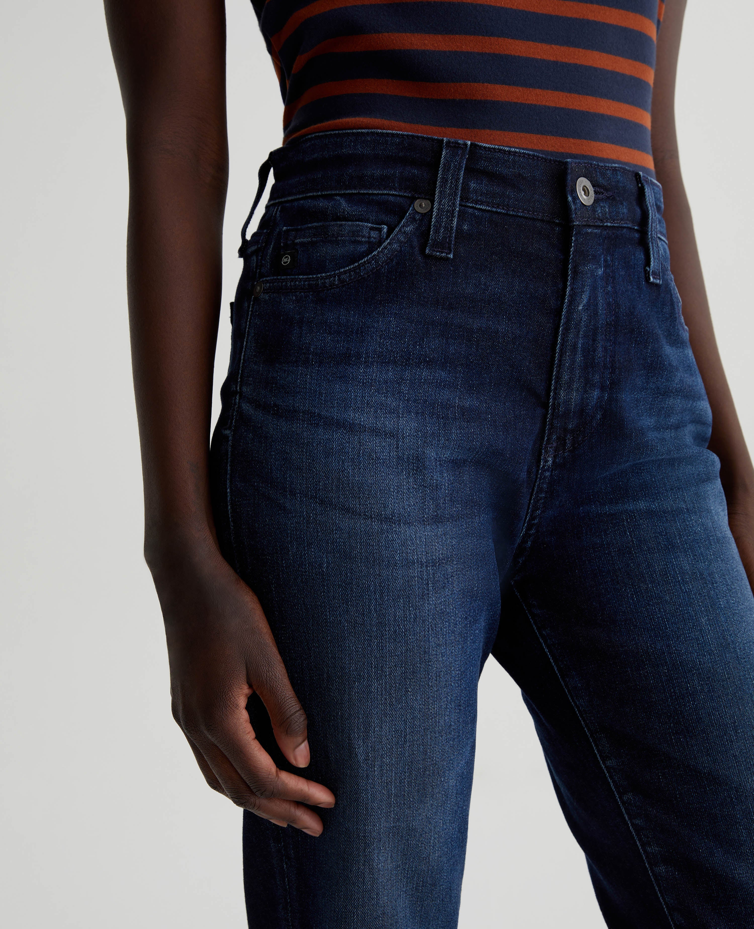 Èaphi WAVE DESIGN HIGH WAIST DENIM navy eaphi WAVE DESIGN HIGH WAIST DENIM