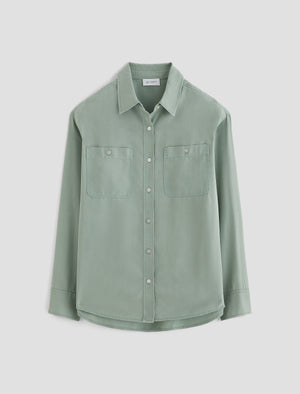 Leny Matcha Latte Relaxed Shirt Women Top Photo 9