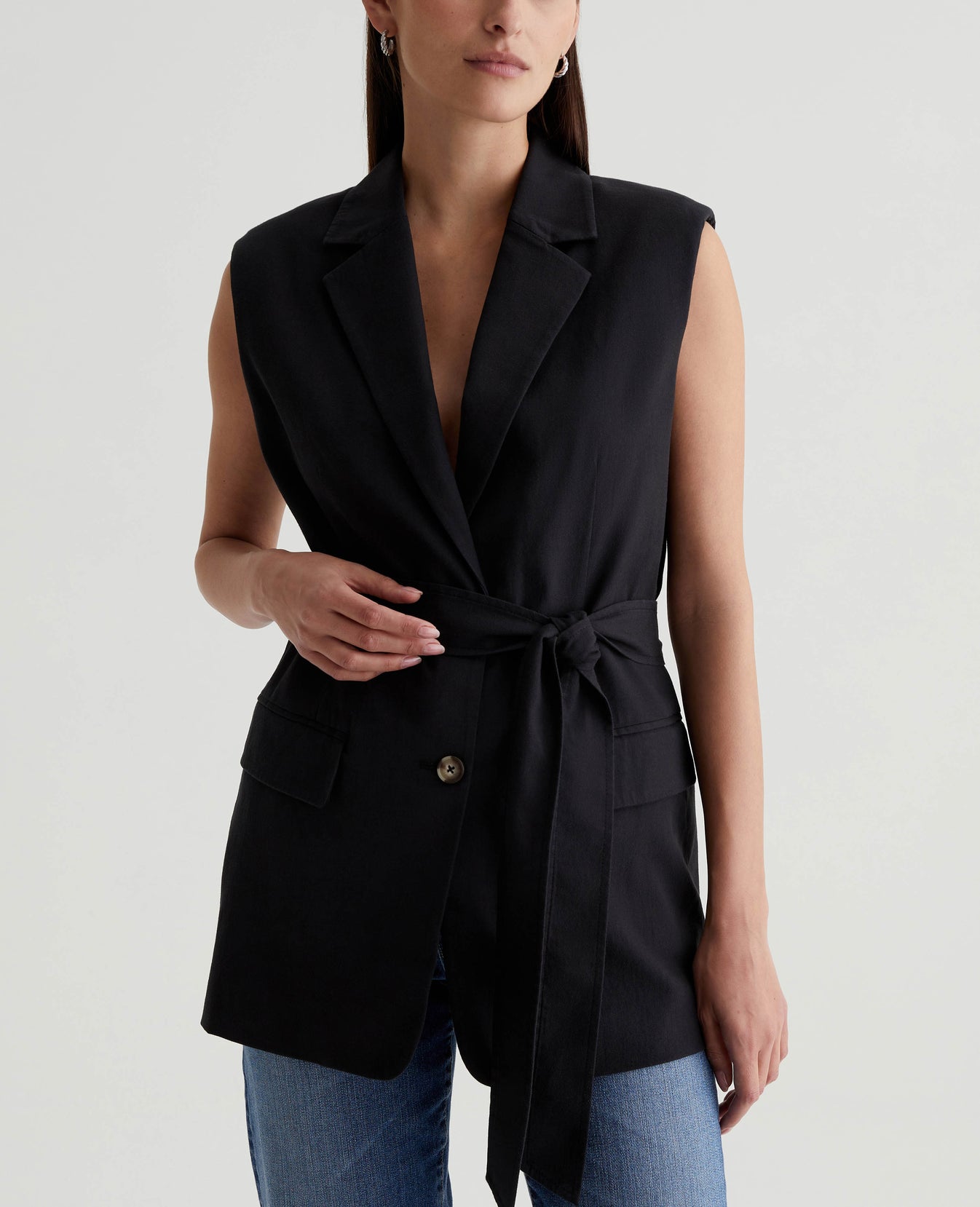 Savannah Blazer Super Black Womens Top Photo 1