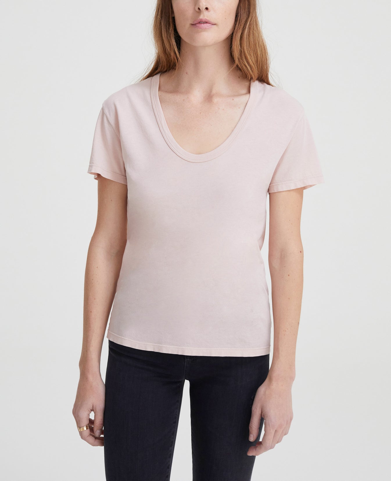 Henson Tee Peaked Pink Short Sleeve Tee Women Tops Photo 1