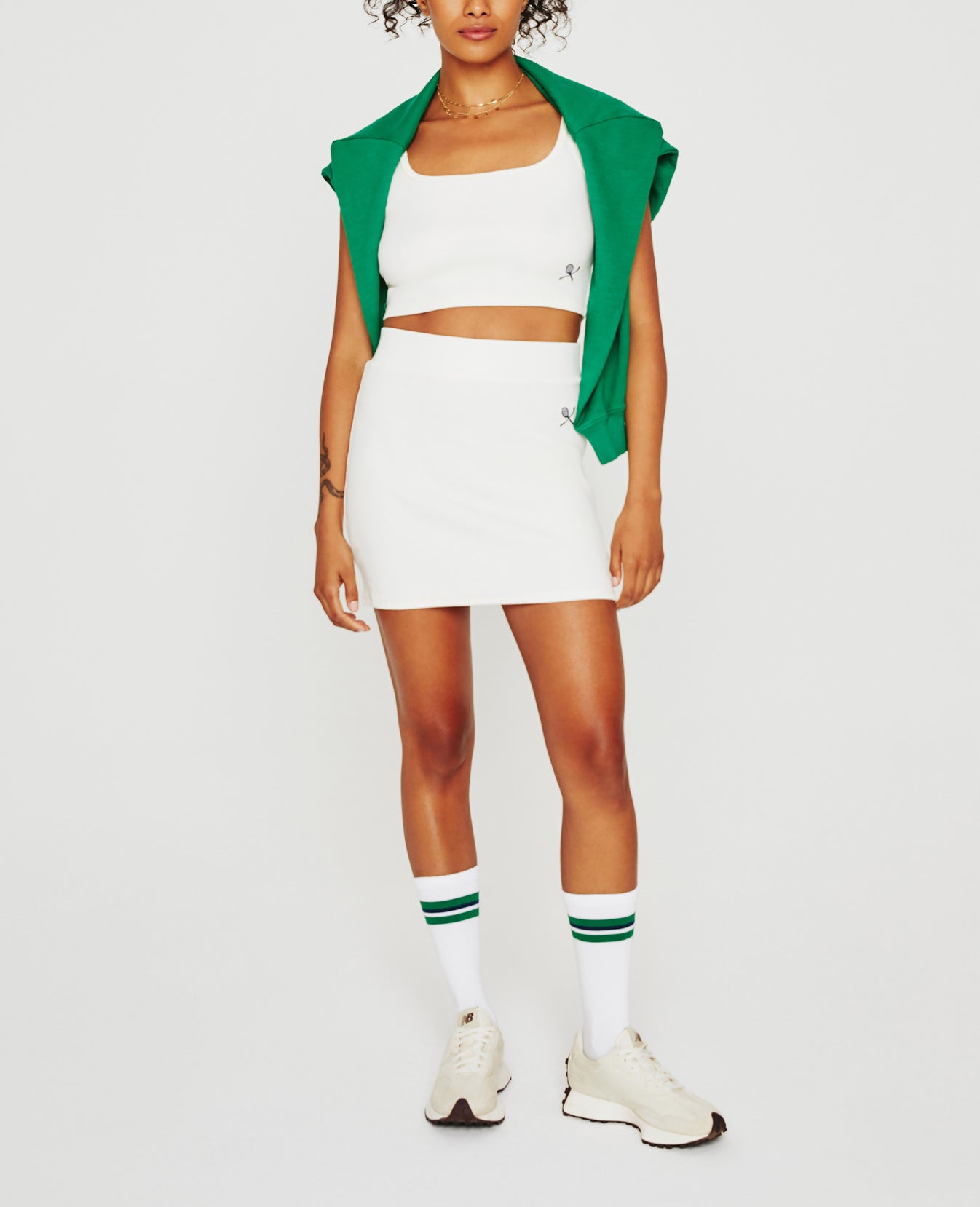 Weddington Tank Eb Racket Club Emblem White Cl Womens Top Photo 3