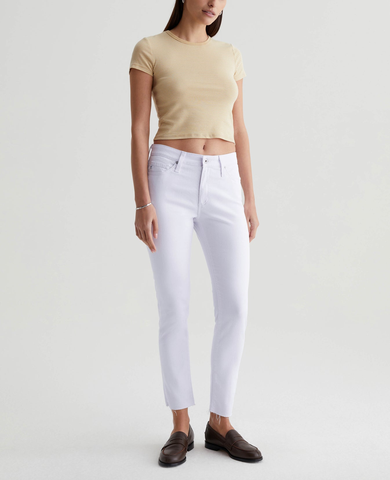 Farrah Skinny Ankle Pearl White Women Bottom Photo 1