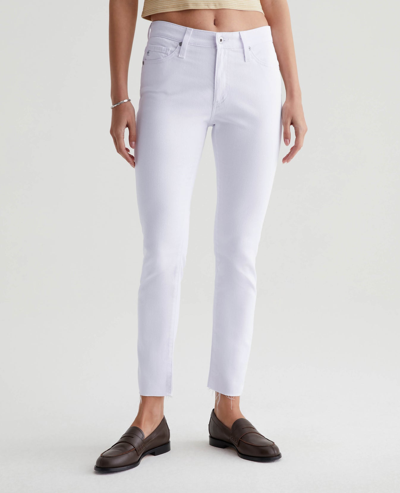 Farrah Skinny Ankle Pearl White Women Bottom Photo 2