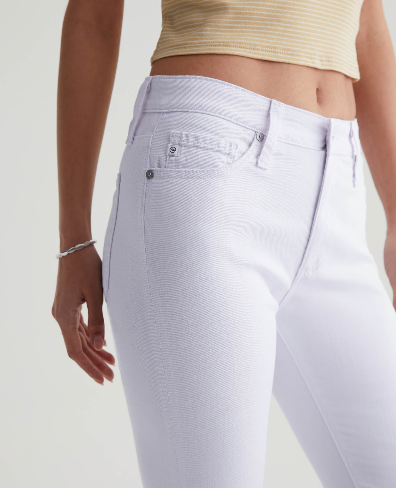 Farrah Skinny Ankle Pearl White Women Bottom Photo 3