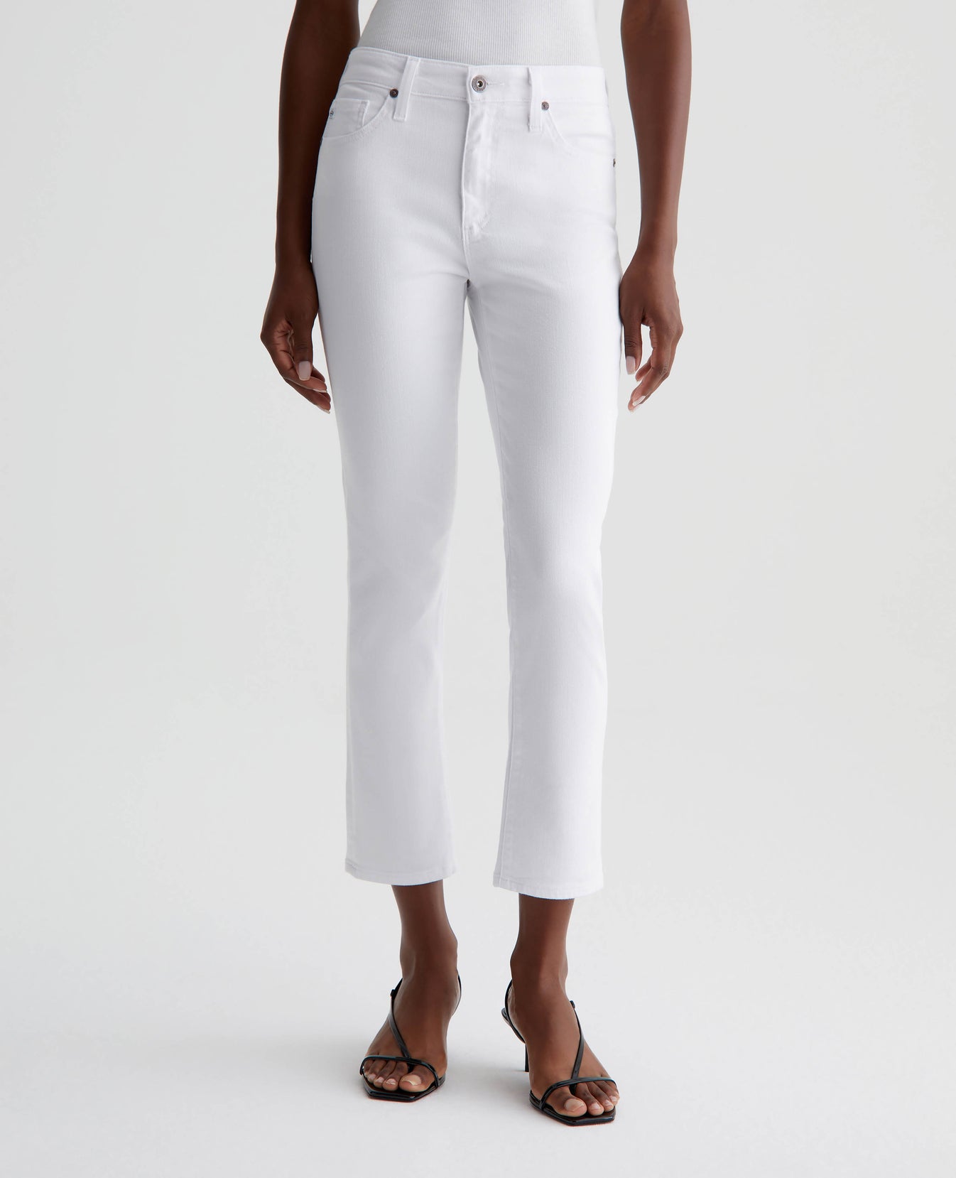 Mari Crop Modern White Womens Bottom Photo 2