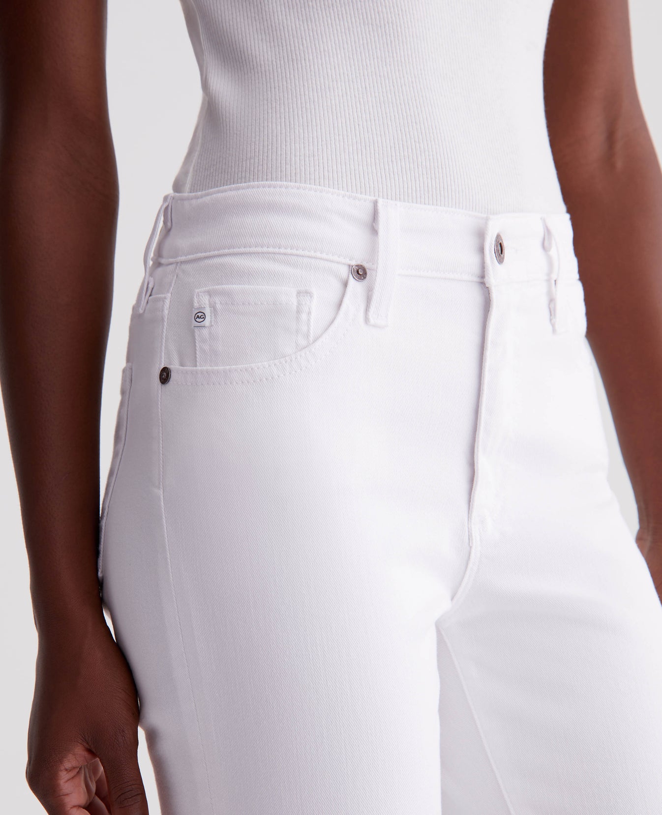 Mari Crop Modern White Womens Bottom Photo 3