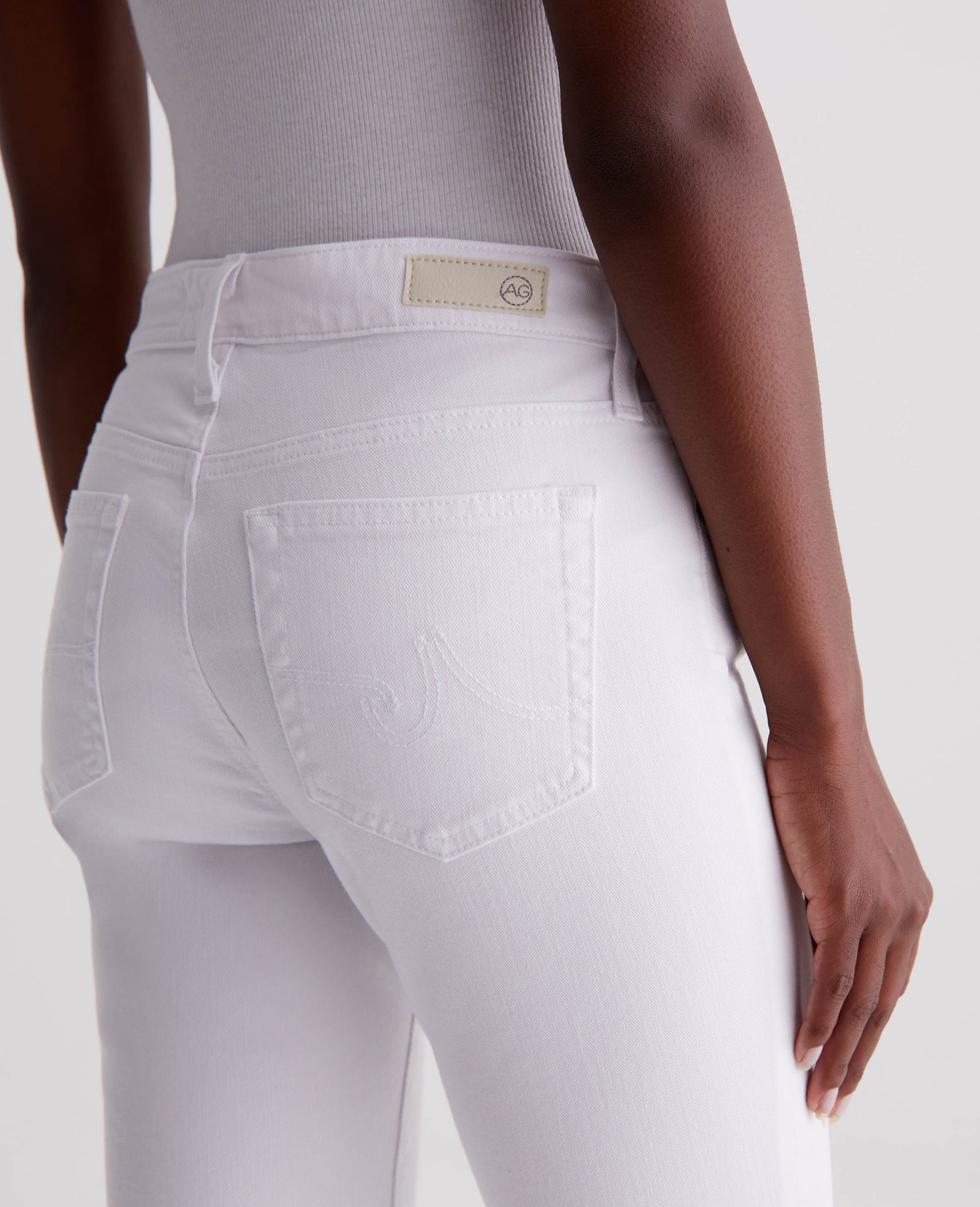 Mari Crop Modern White Womens Bottom Photo 6