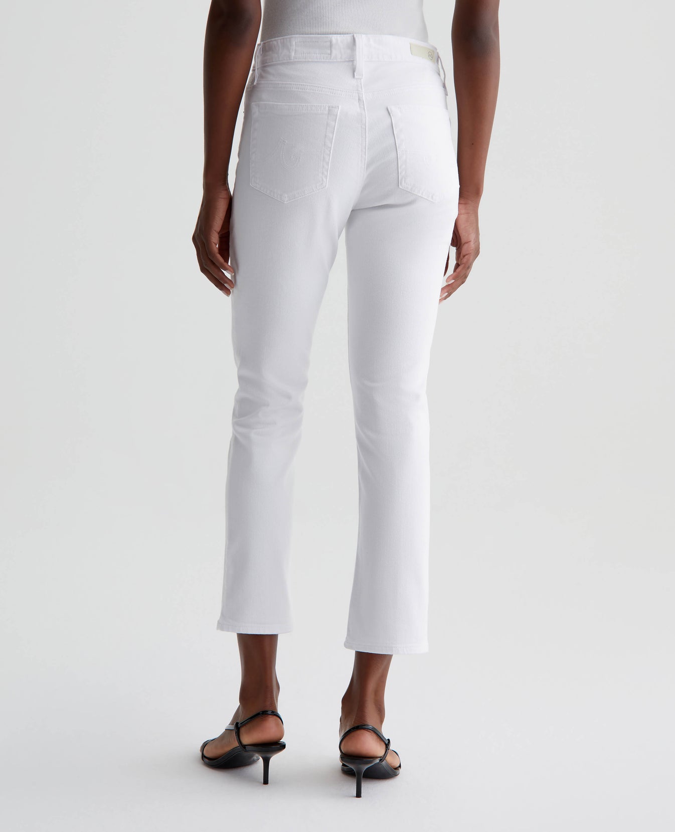 Mari Crop Modern White Womens Bottom Photo 7