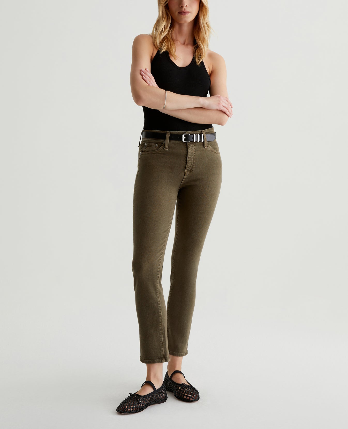 Mari Crop Sulfur Shady Moss Womens Bottom Photo 1