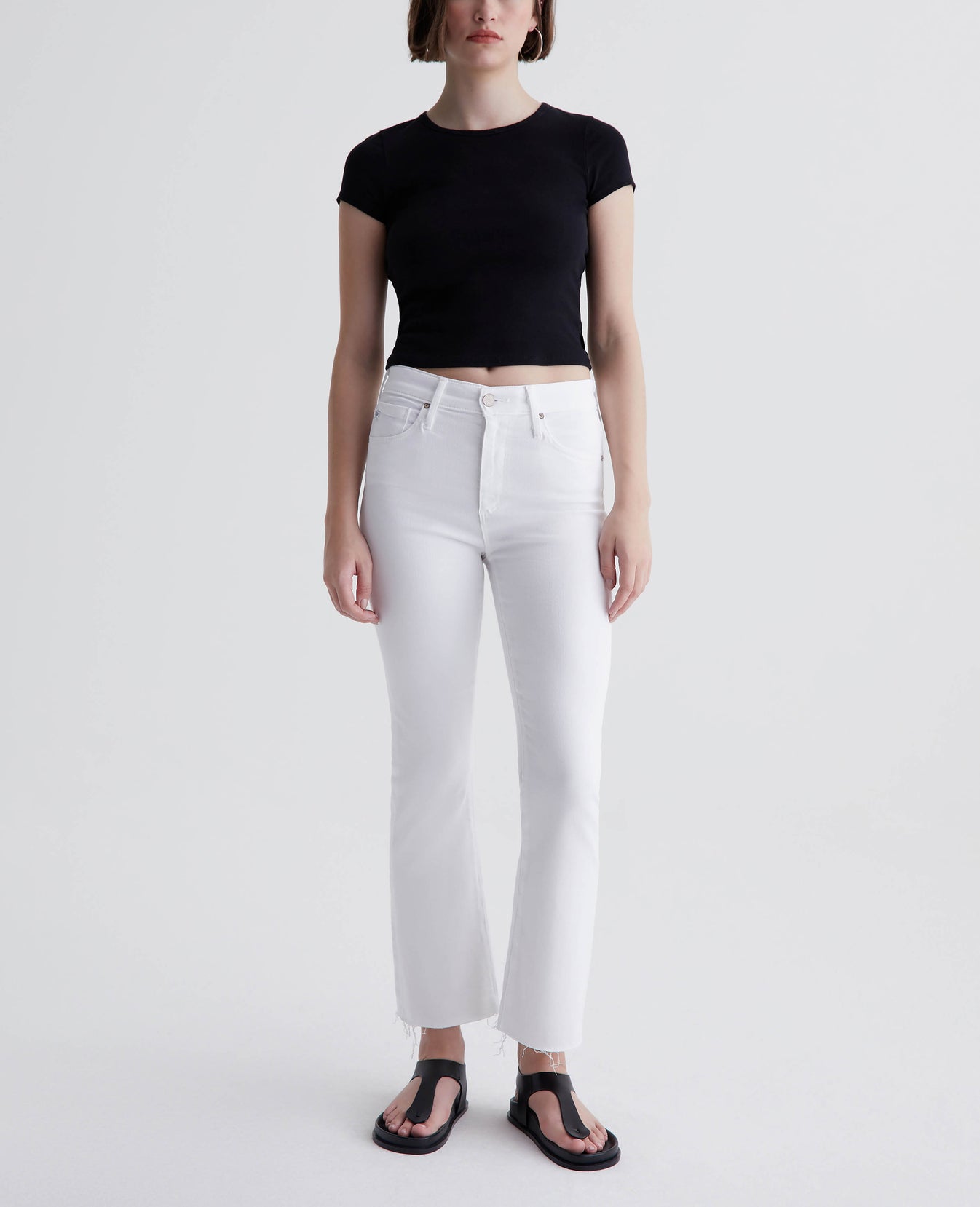 Farrah Boot Crop Modern White Womens Bottom Photo 1