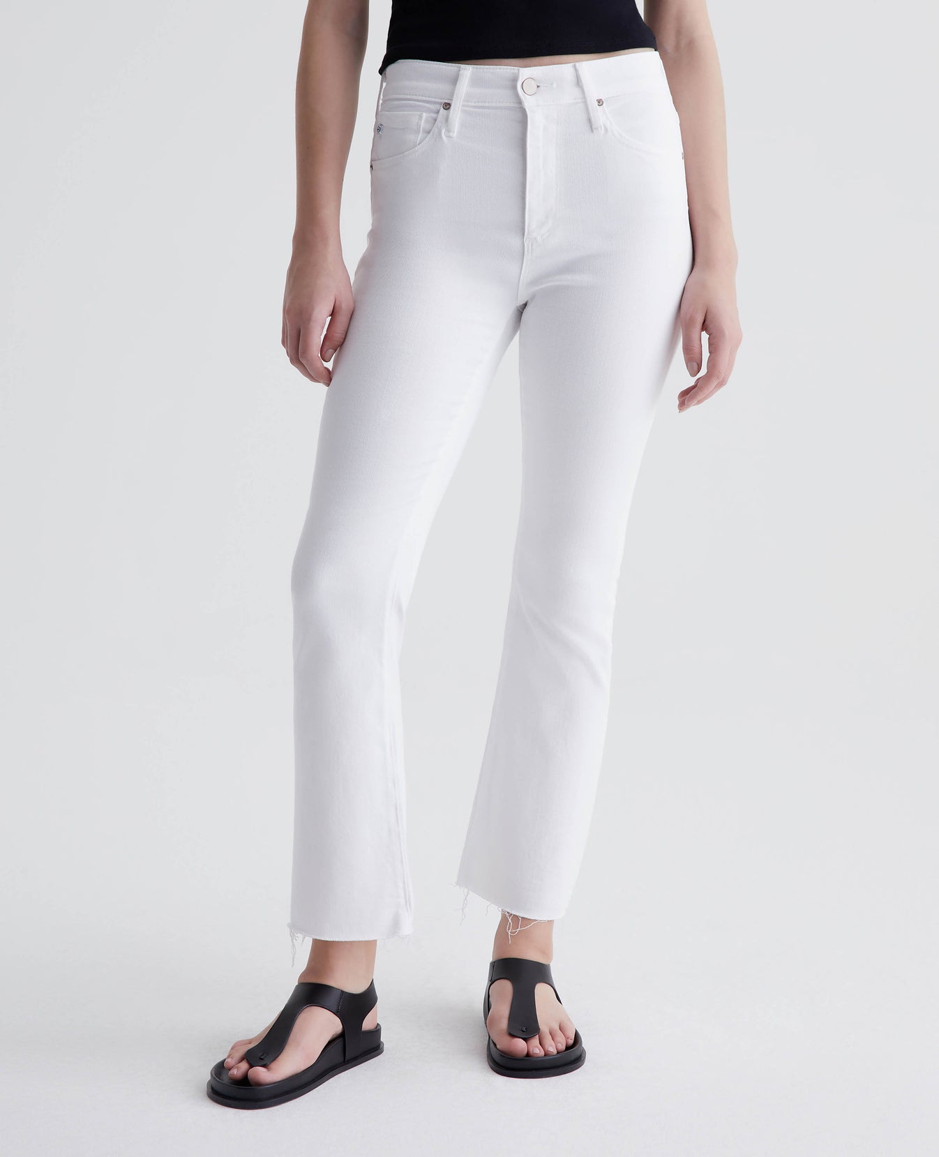 Farrah Boot Crop Modern White Womens Bottom Photo 2