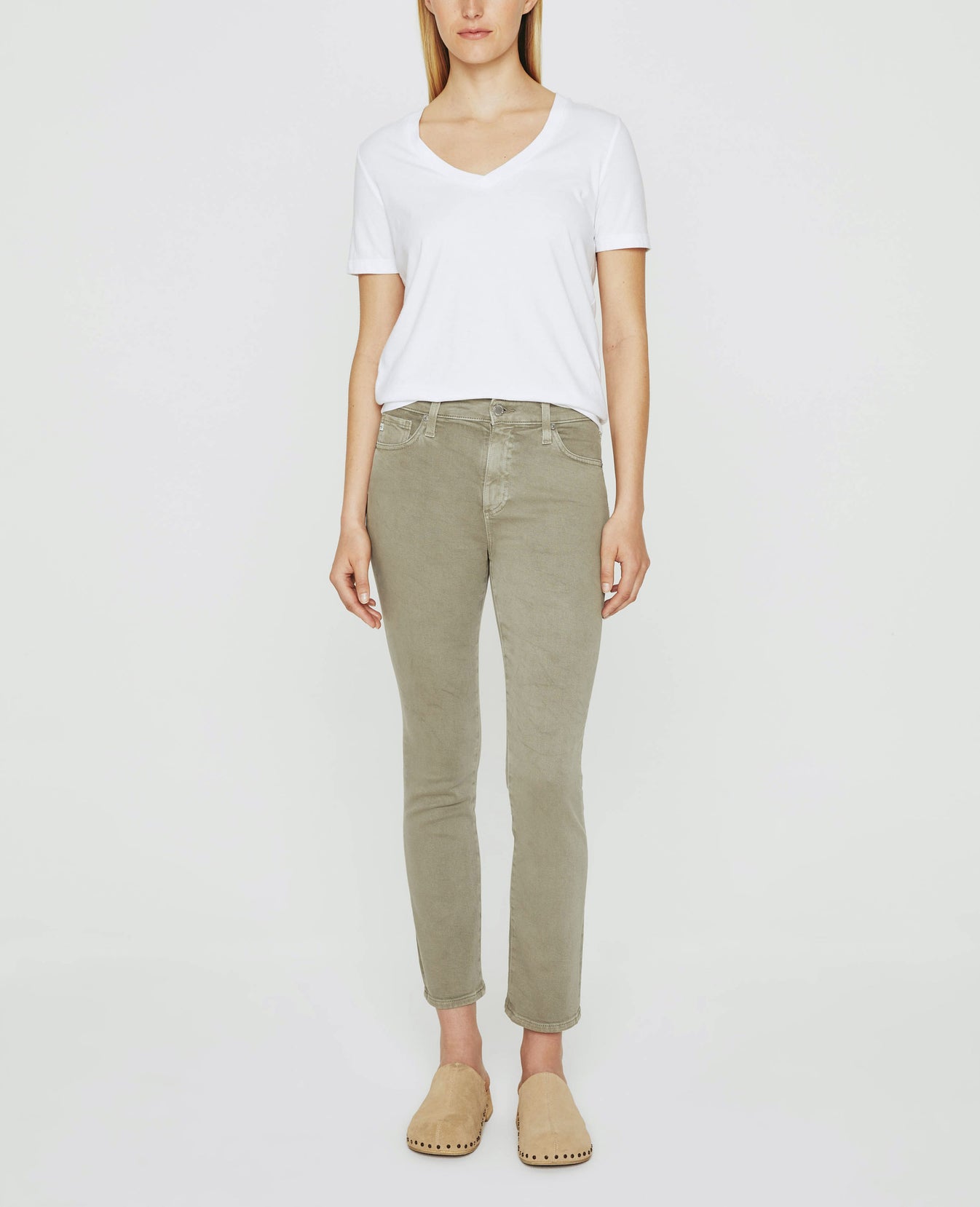 Mari Crop Sulfur Dried Rosemary Womens Bottom Photo 1