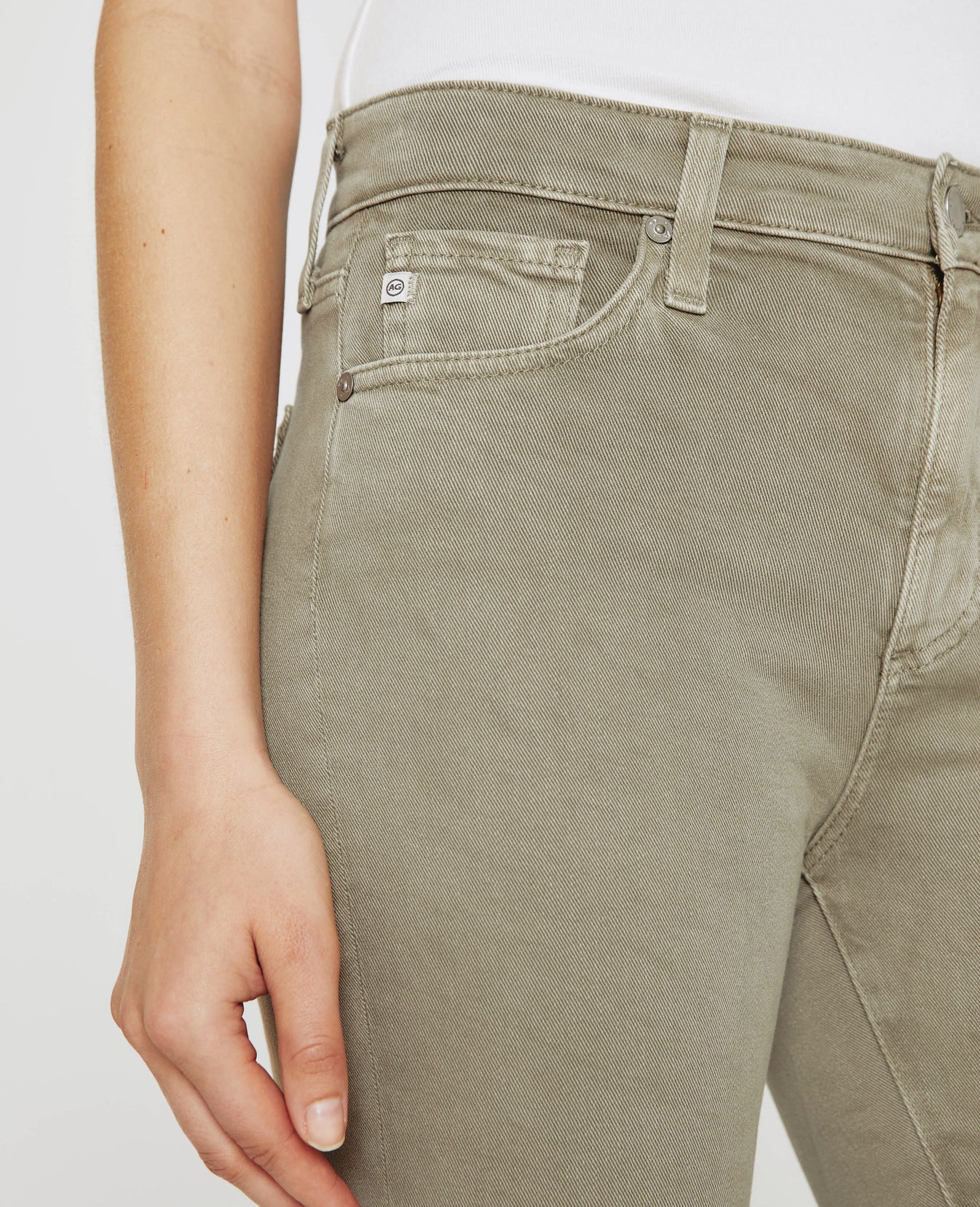 Mari Crop Sulfur Dried Rosemary Womens Bottom Photo 3