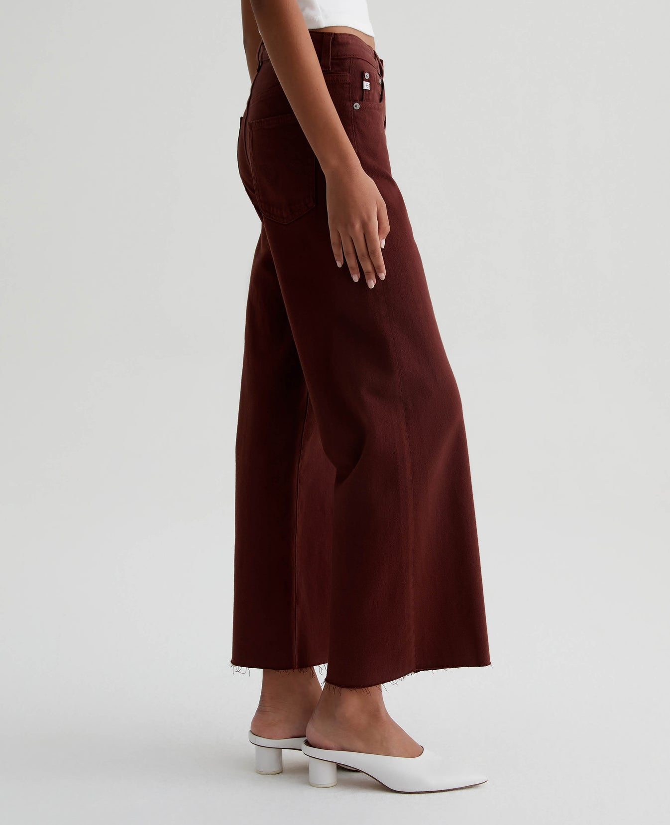 Saige Wide Leg Crop Dark Plum Womens Bottom Photo 4