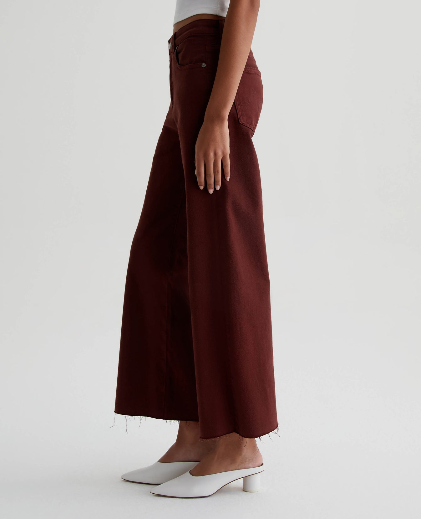 Saige Wide Leg Crop Dark Plum Womens Bottom Photo 6