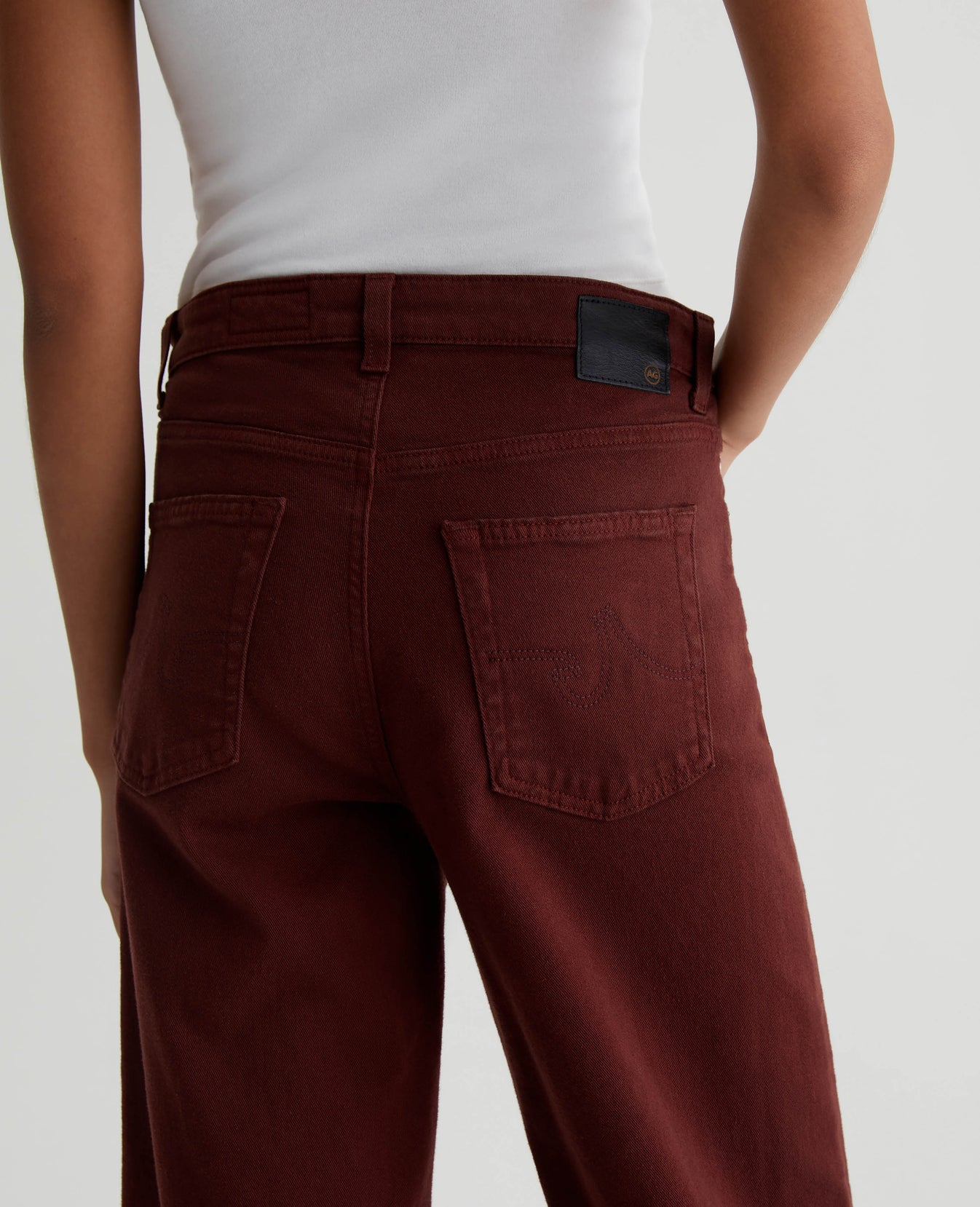 Saige Wide Leg Crop Dark Plum Womens Bottom Photo 7