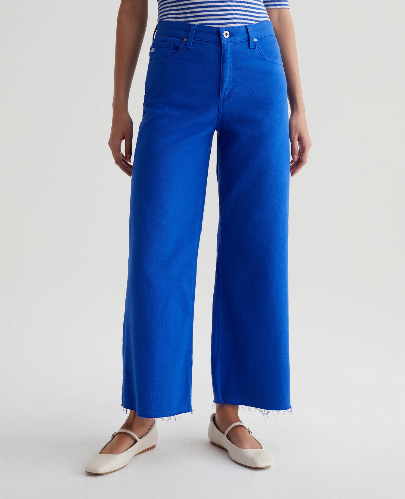 Saige Wide Leg Crop Electric Blue Womens Bottom Photo 2