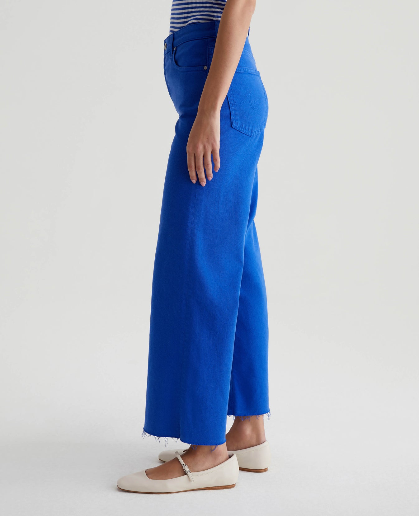 Saige Wide Leg Crop Electric Blue Womens Bottom Photo 6