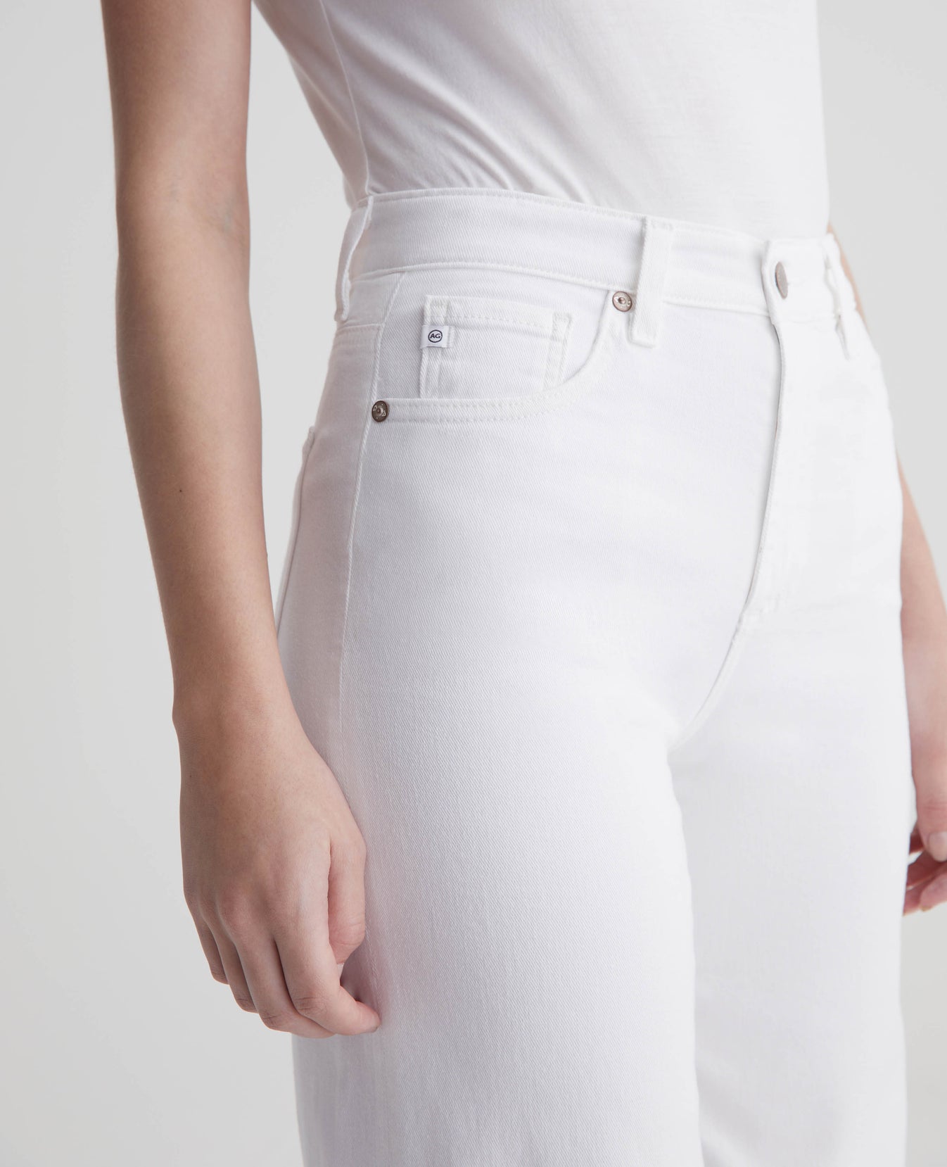 Saige Wide Leg Crop Modern White Womens Bottom Photo 3