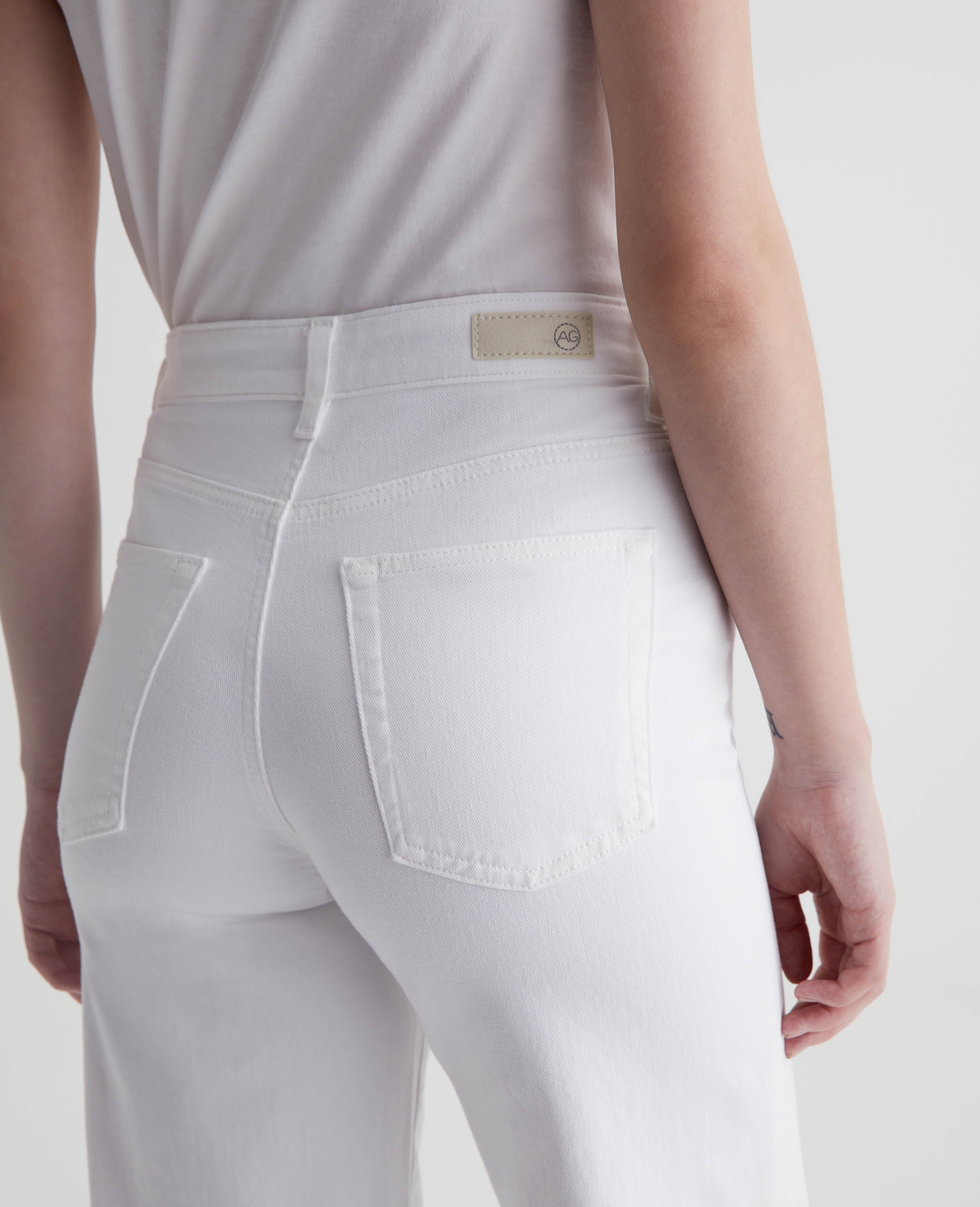 Womens Saige Wide Leg Crop Modern White