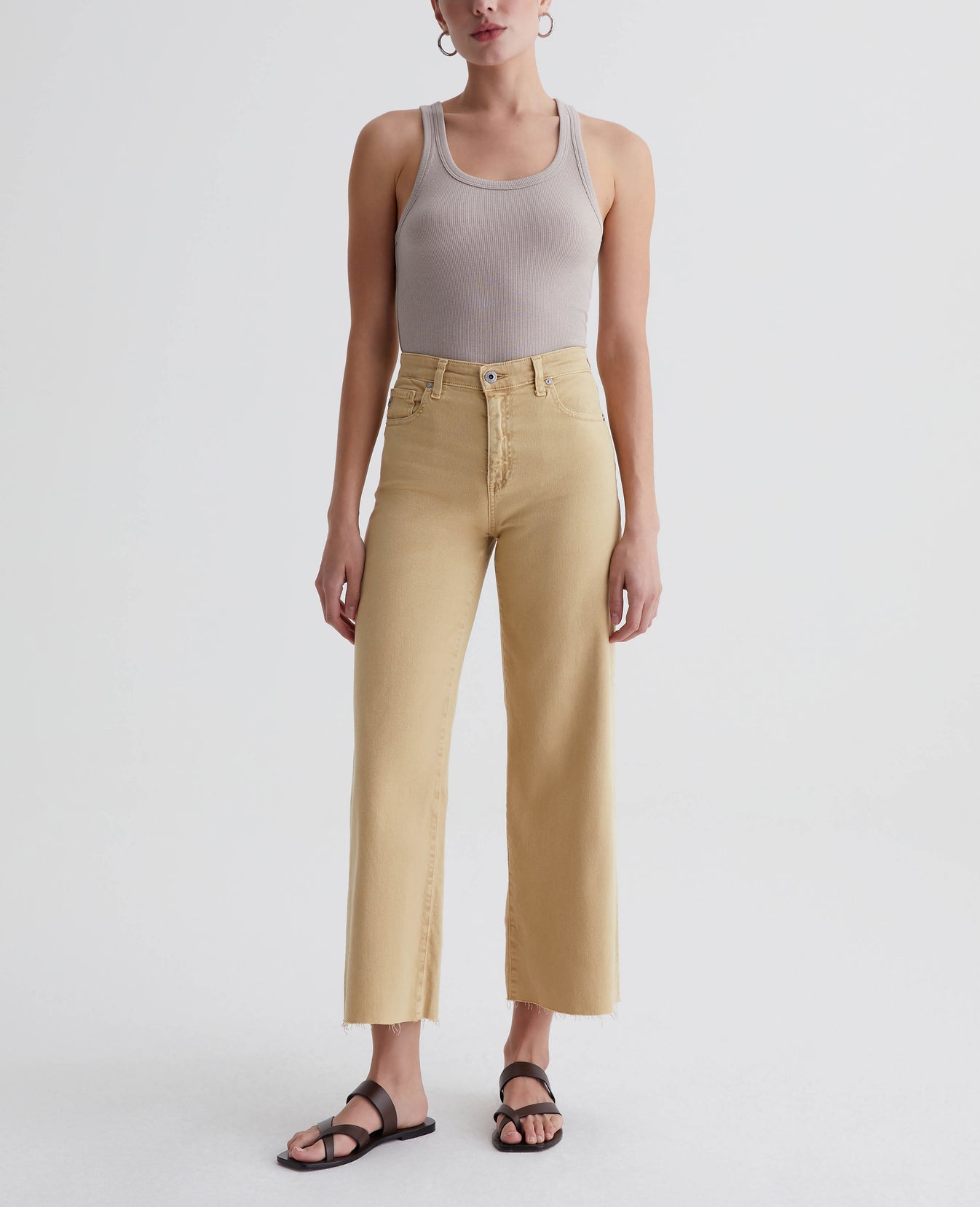 Saige Wide Leg Crop Sulfur Aspen Yellow Womens Bottom Photo 1