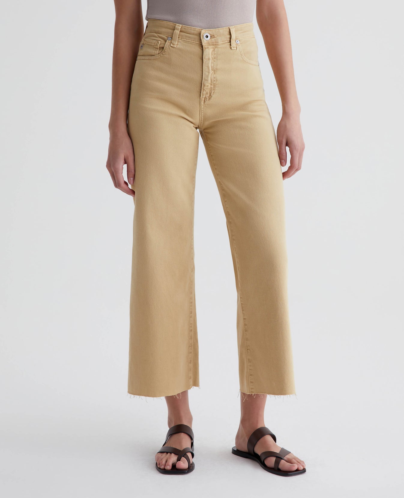 Saige Wide Leg Crop Sulfur Aspen Yellow Womens Bottom Photo 2