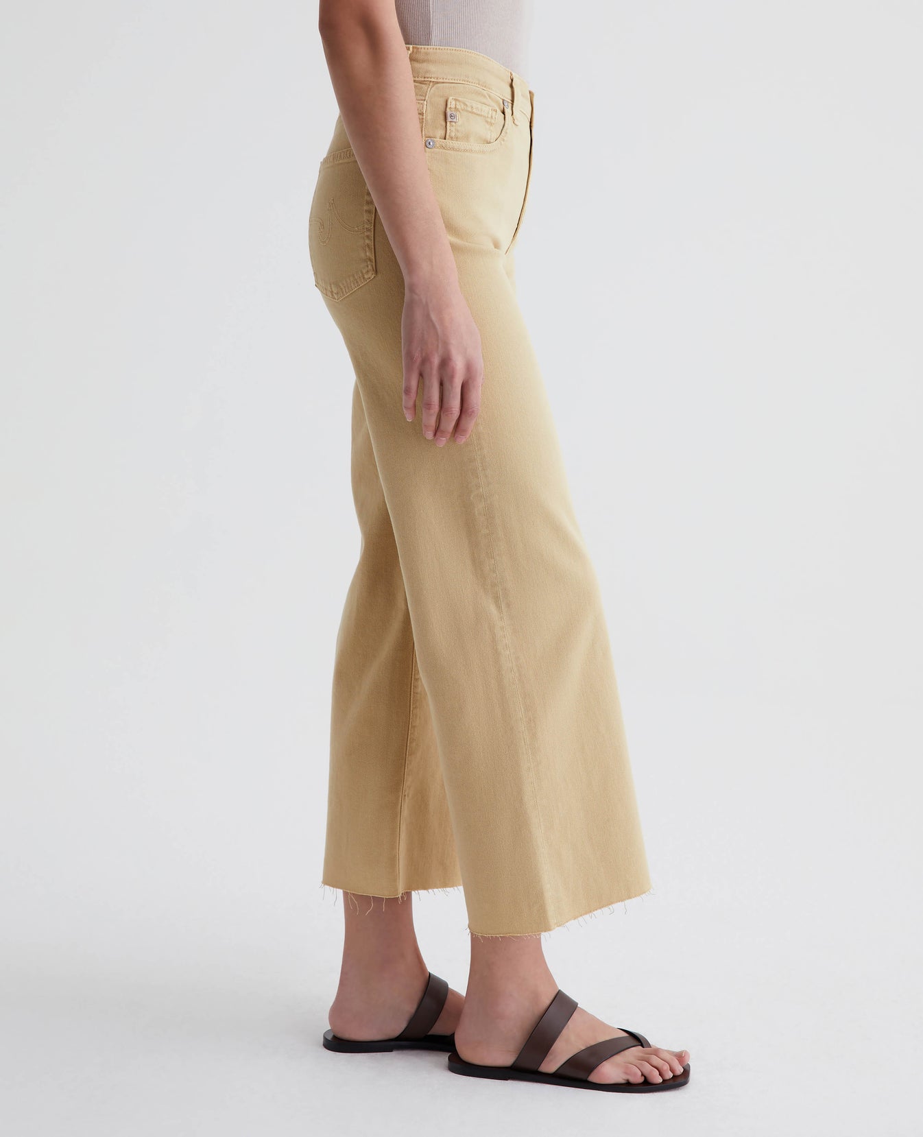 Saige Wide Leg Crop Sulfur Aspen Yellow Womens Bottom Photo 4