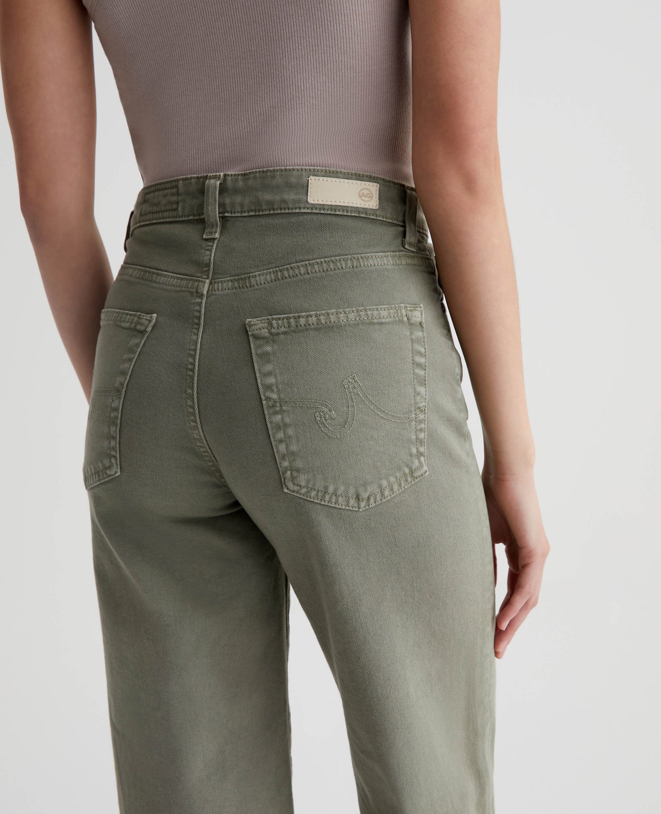 Saige Wide Leg Crop Sulfur Dried Parsley Womens Bottom Photo 7