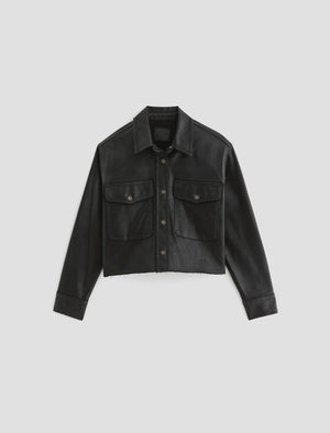 Fala Ltt Lt Super Black Relaxed Shirt Jacket Women Top Photo 9