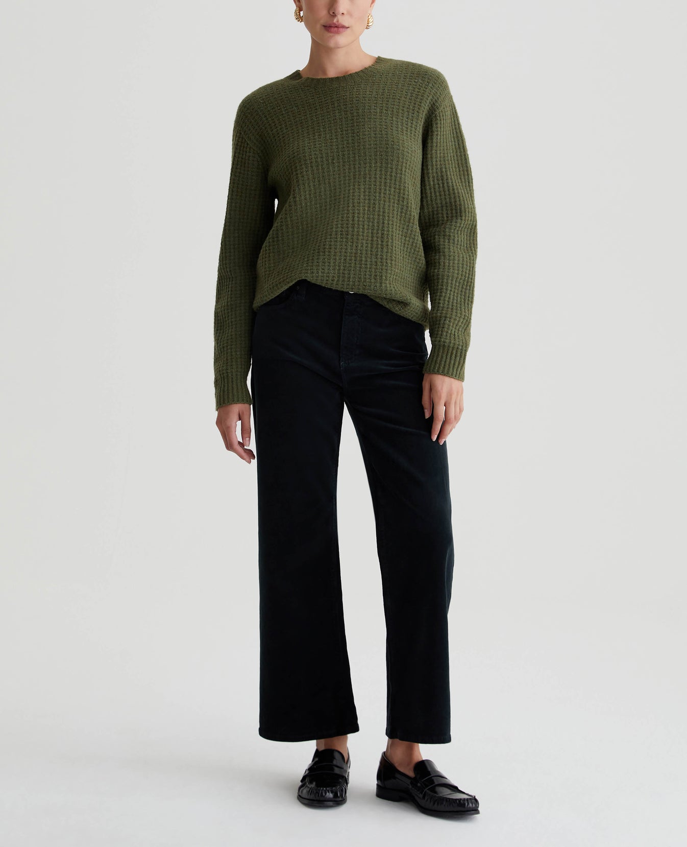 Saige Wide Leg Crop Sulfur Smooth Slate Womens Bottom Photo 1