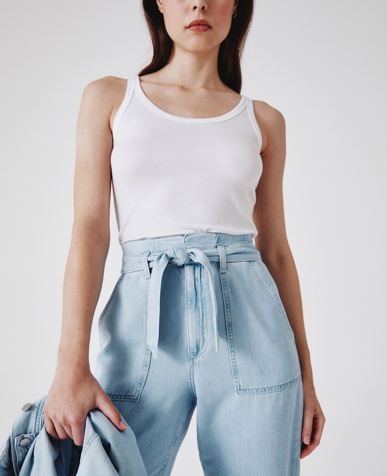 Renn Paperbag Roxbury High-Rise Barrel Women Bottoms Photo 2