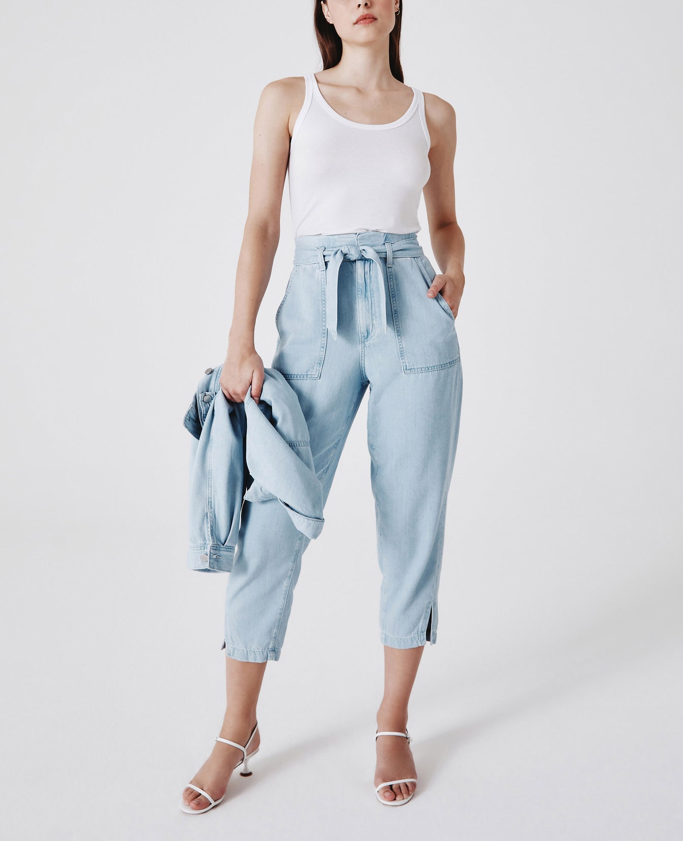 Renn Paperbag Roxbury High-Rise Barrel Women Bottoms Photo 3