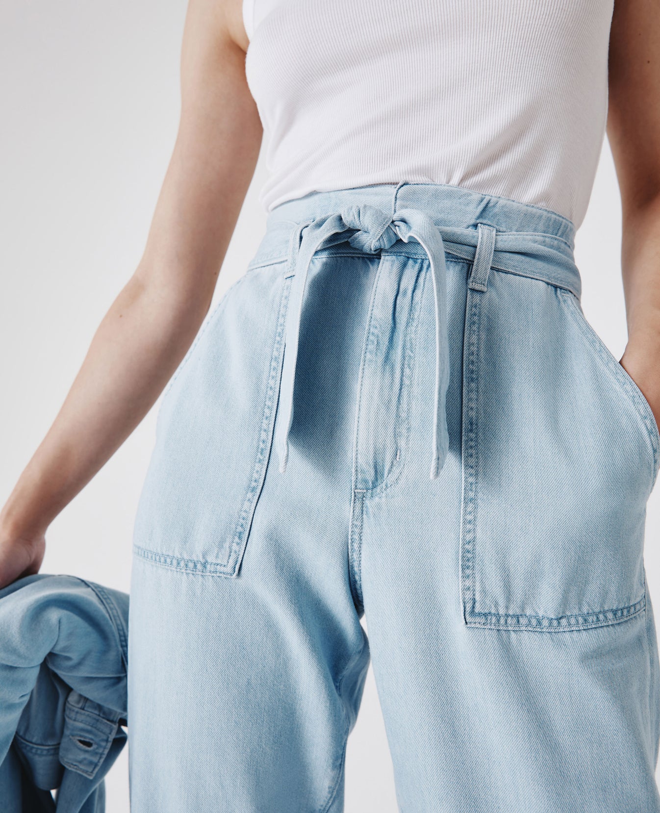 Renn Paperbag Roxbury High-Rise Barrel Women Bottoms Photo 4