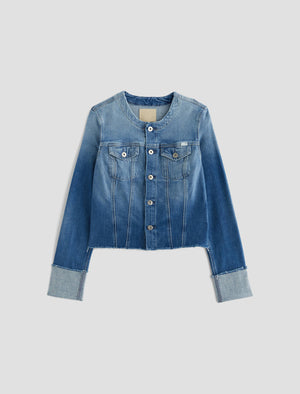 Robyn Jacket Runway Collarless Jacket Women Top Photo 9