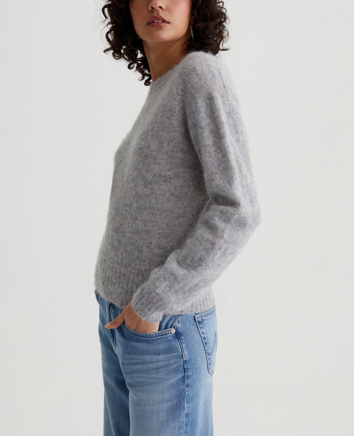 Morgan Crew Heather Grey Womens Top Photo 2