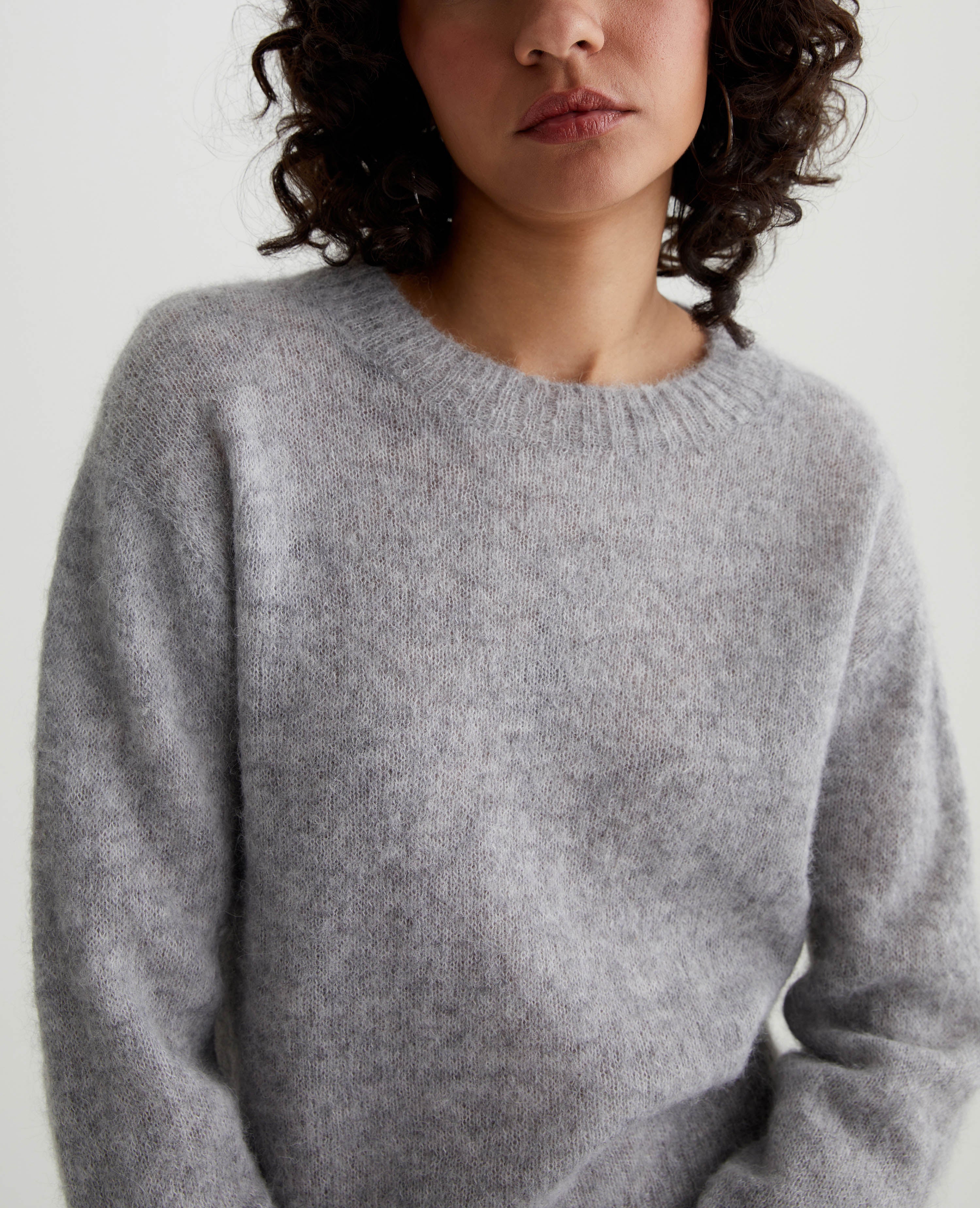 Morgan Crew Heather Grey Womens Top Photo 3