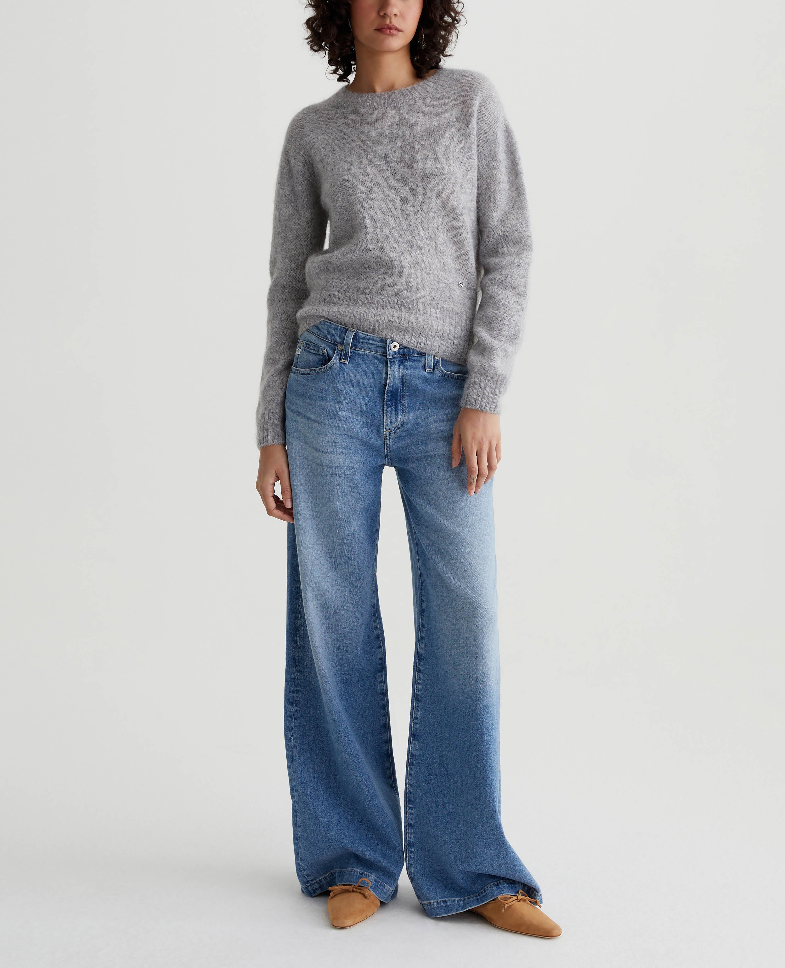 Morgan Crew Heather Grey Womens Top Photo 4