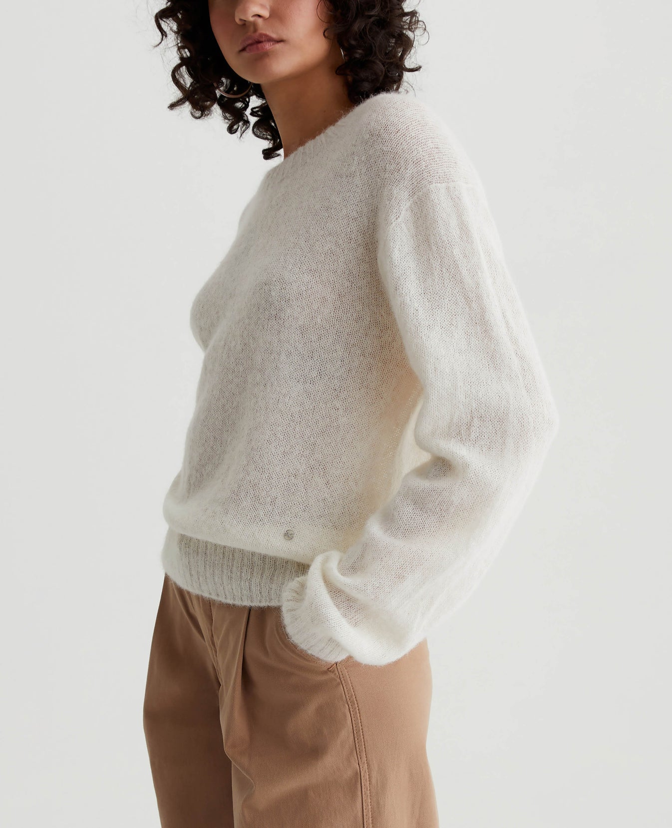 Morgan Crew Pearl White Womens Top Photo 2