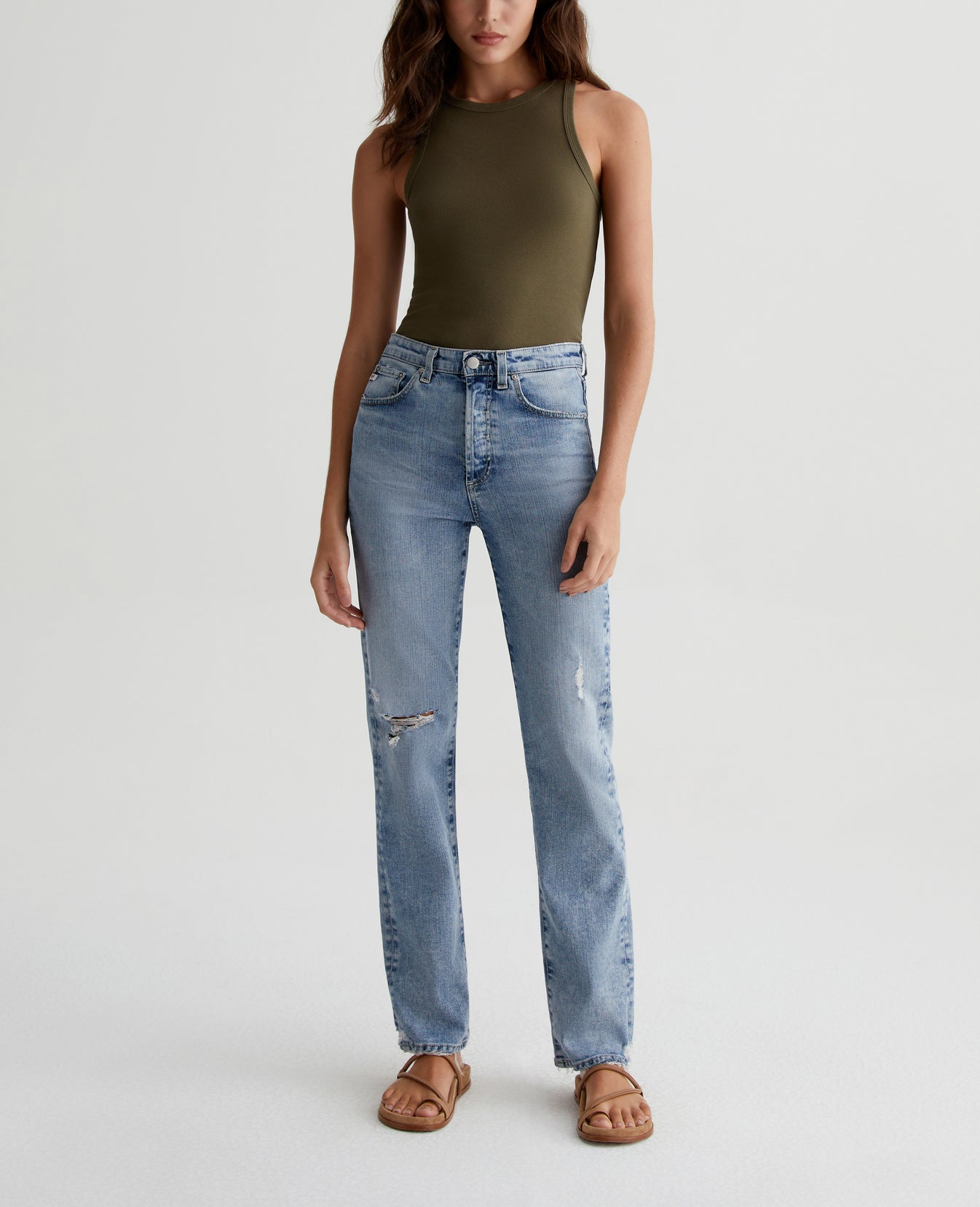 Olive Tank Shady Moss Womens Top Photo 2