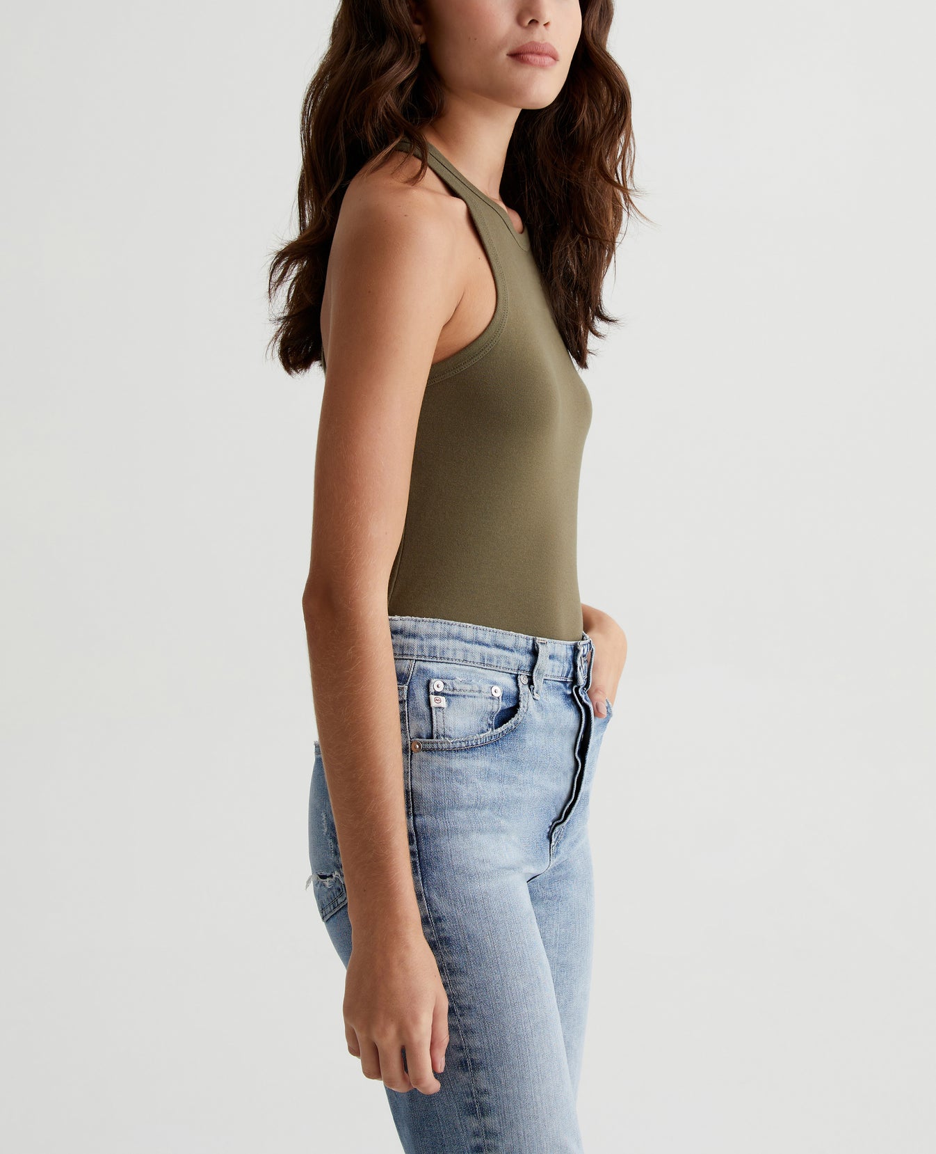 Olive Tank Shady Moss Womens Top Photo 4