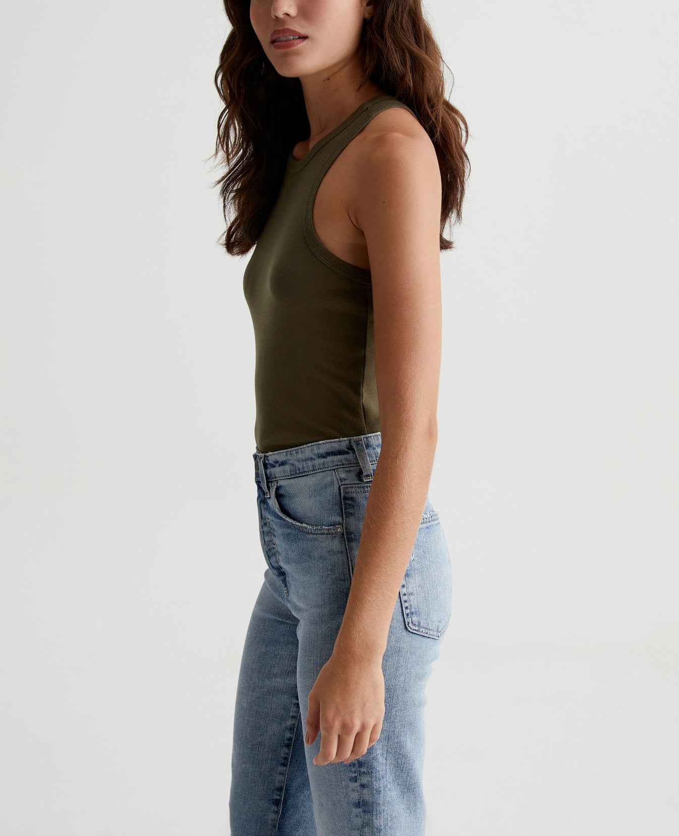 Olive Tank Shady Moss Womens Top Photo 5