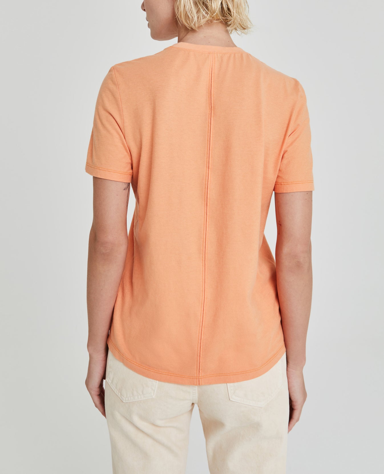 Gray Boy Tee Peel Orange Slim Crew Neck Women Tops Photo 5