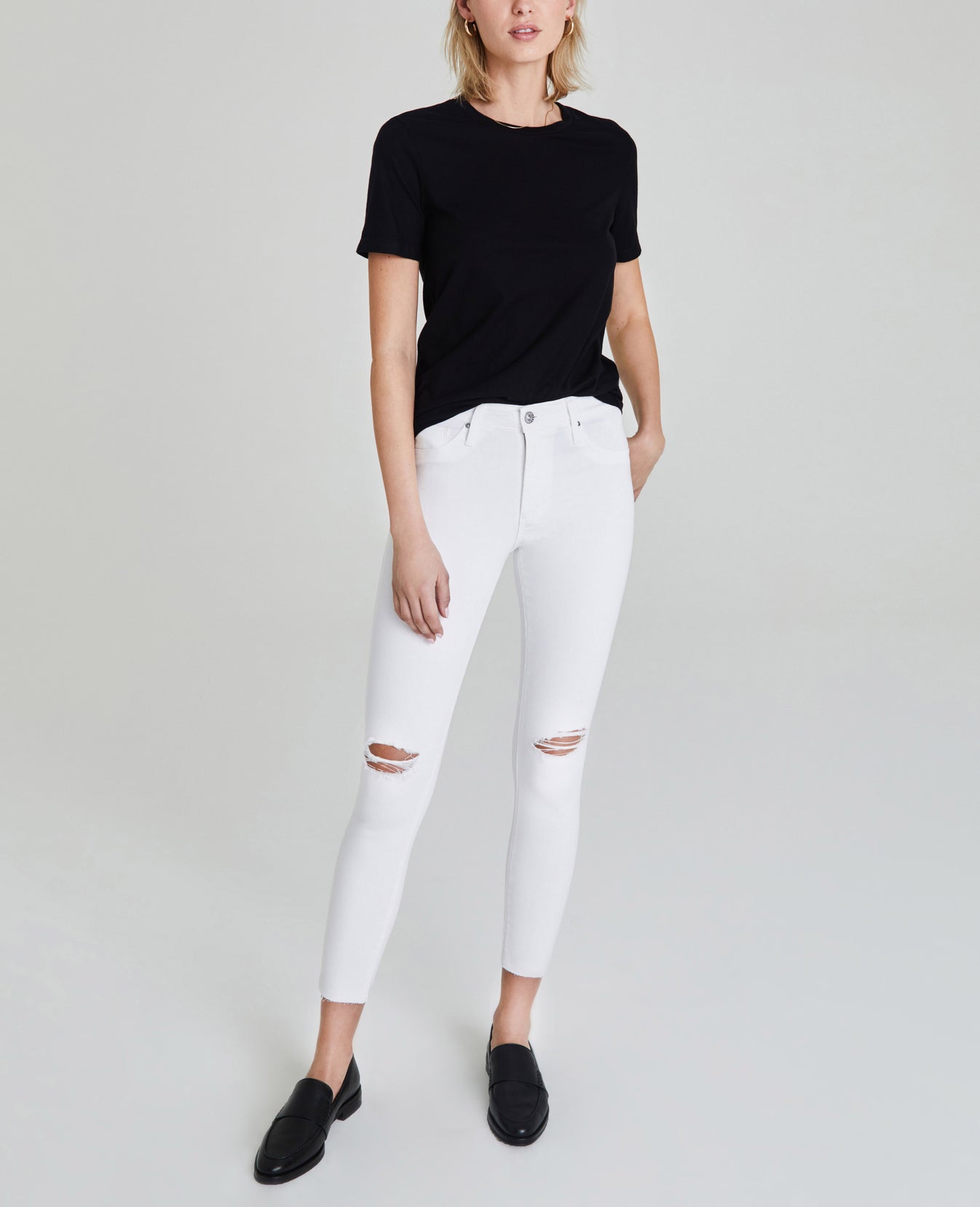 Gray Boy Tee True Black Slim Crew Neck Women Tops Photo 2