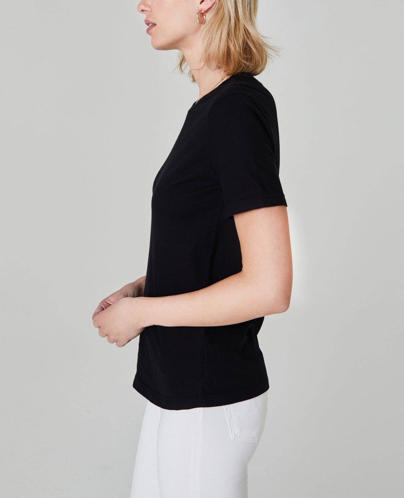 Gray Boy Tee True Black Slim Crew Neck Women Tops Photo 3