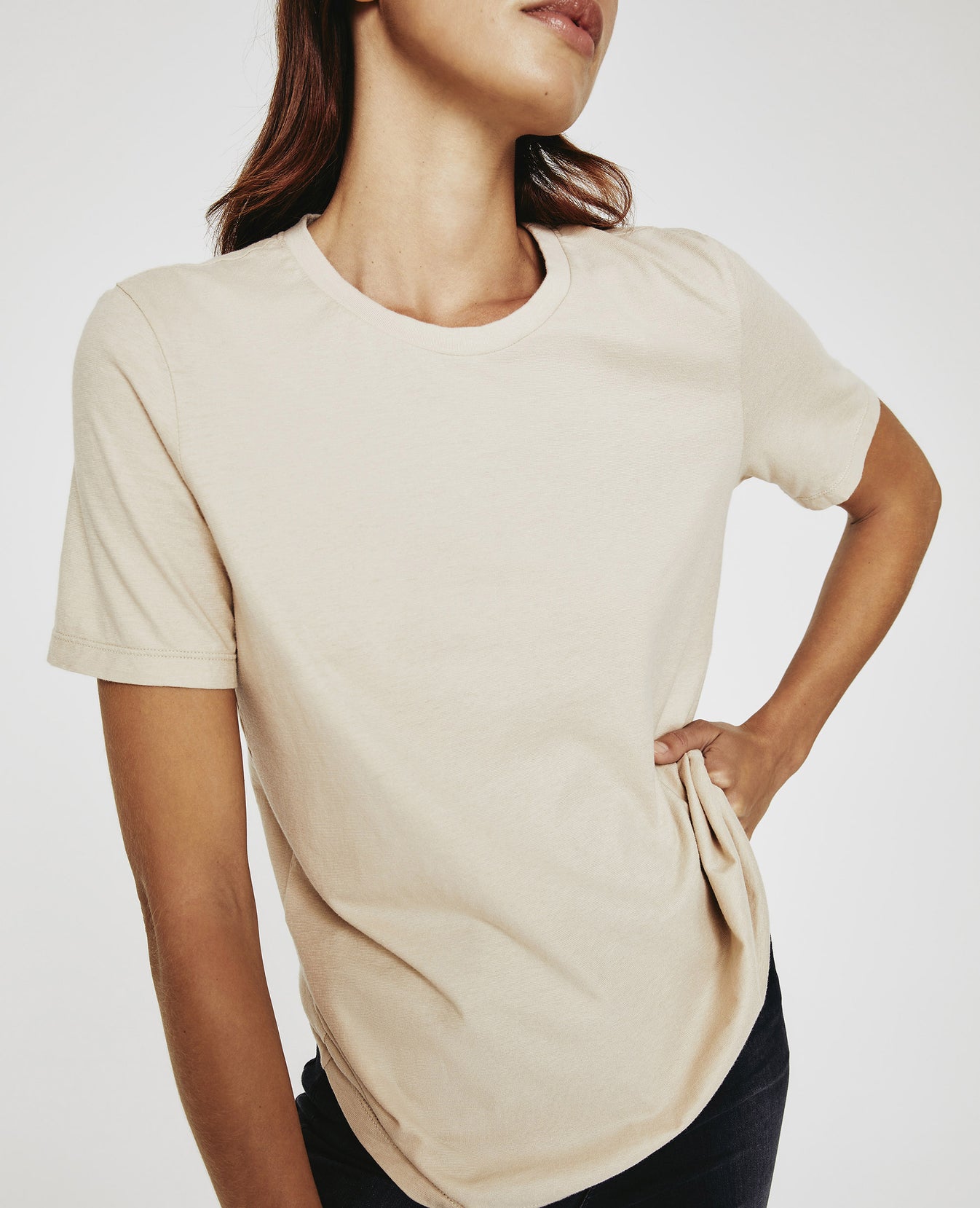 Gray Boy Tee Yuma Sand Slim Crew Neck Women Tops Photo 3