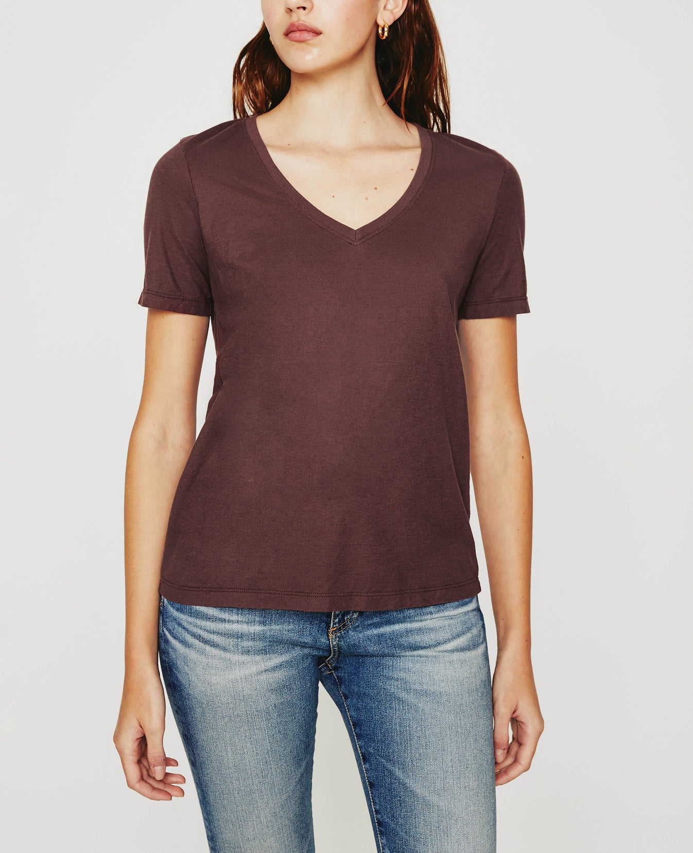 Jagger Vee Passionfruit Classic Fit V-Neck Tee Women Tops Photo 1